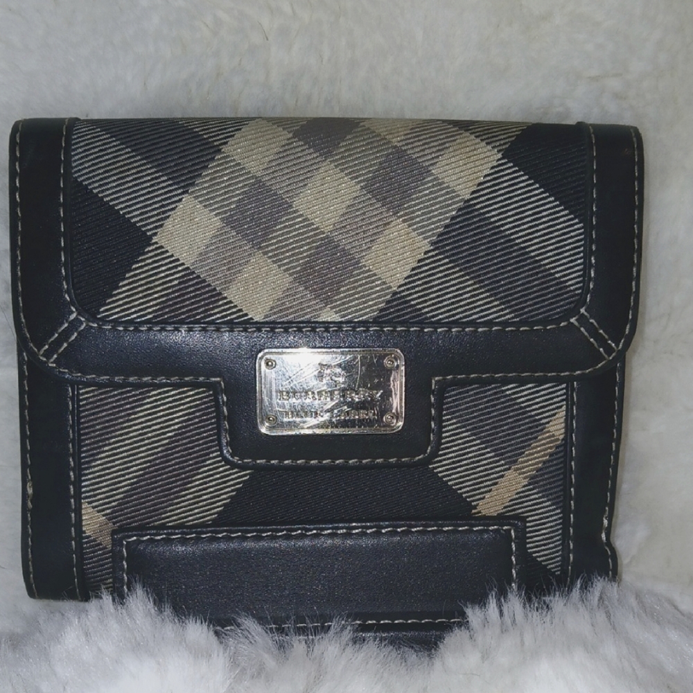 Burberry Blue Label-Black, Grey and  Beigh Checkered Wallet